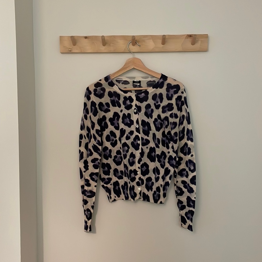 J. Crew medium blue floral cardigan